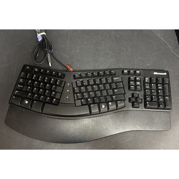 Microsoft Natural Ergonomic Keyboard Elite Rare Black KU-0045 XB20767-002 Tested